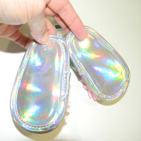 Laura Ashley Infant Sandals Baby Crib Shoes Pink Silver NWT Size 2 (3-9 mos) - Picture 6 of 6